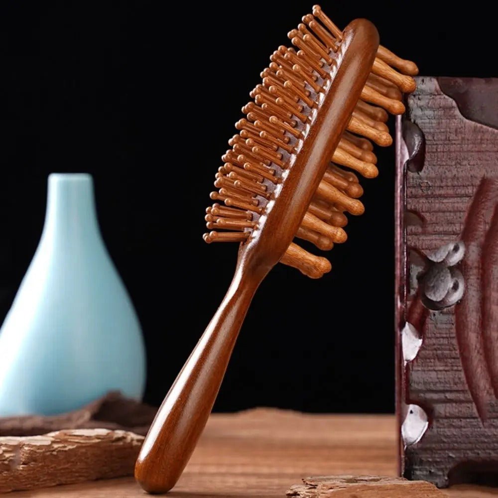 Brosse à cheveux - bois de santal DOUBLE FACE™ - Petits Plaisirs Malins
