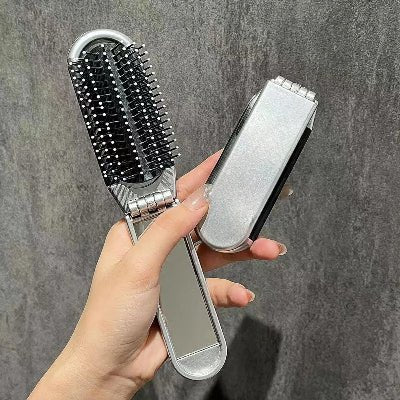 Brosse à cheveux démêlante - pliable avec miroir - Petits Plaisirs Malins