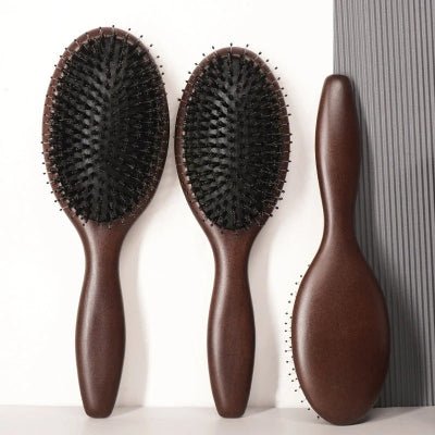 Brosse cheveux en Poil de Sanglier - Bois foncé - Petits Plaisirs Malins