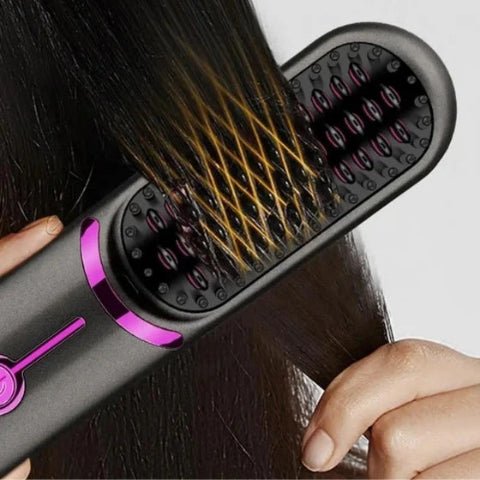 Brosse Lissante et Chauffante - Rechargeable et Portative - Petits Plaisirs Malins