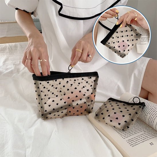 Trousse de toilette femme - petits coeurs - Petits Plaisirs Malins