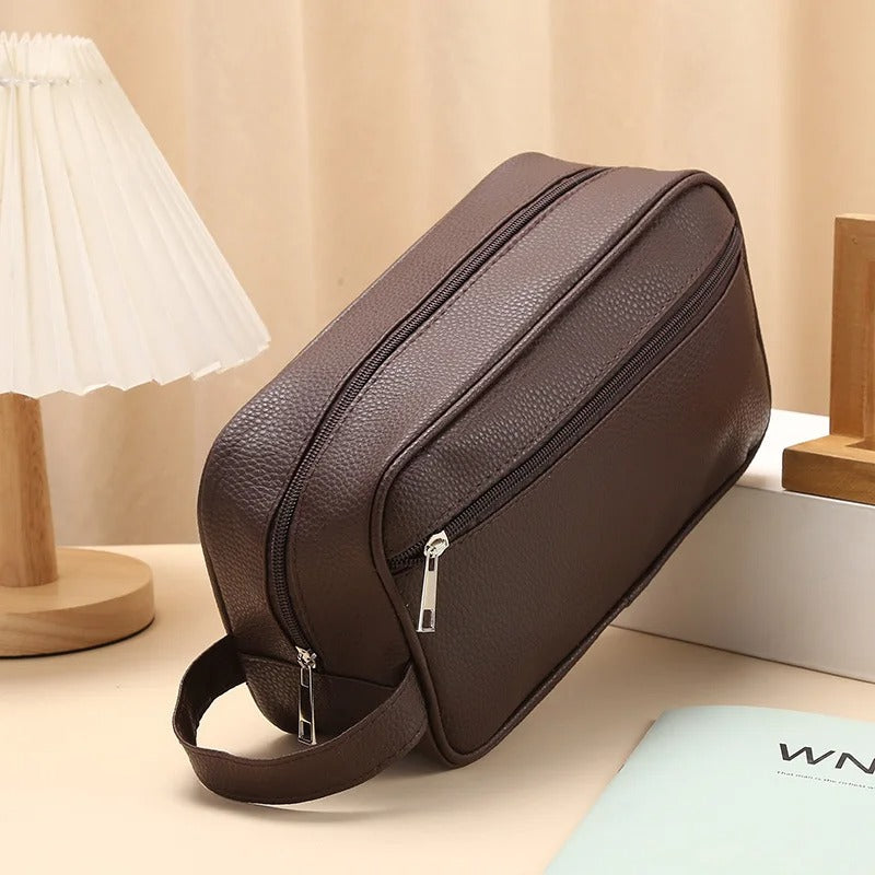 Trousse de toilette homme voyage marron