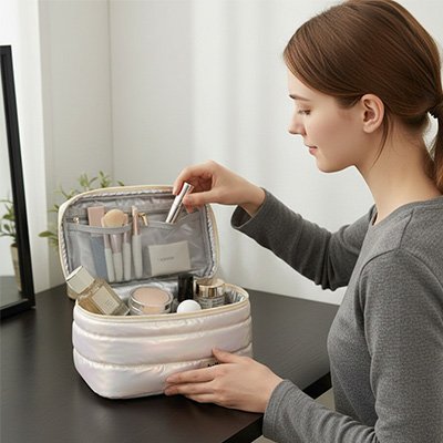 Trousse de toilette de luxe femme matériau résistant 