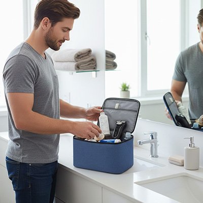 Trousse de toilette homme voyage doublure imperméable