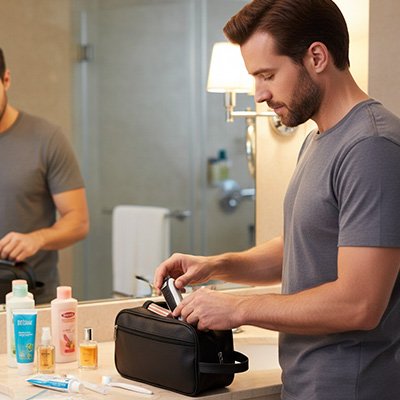 Trousse de toilette homme voyage protection du contenu